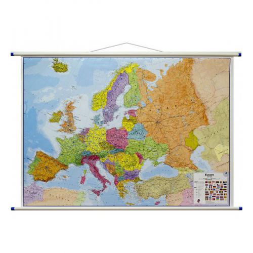 Europa mapa ścienna polityczno-drogowa 1: 4 300 000