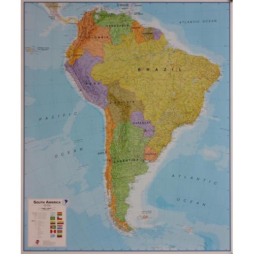 Ameryka Południowa 1:7 000 000, 100x120 cm