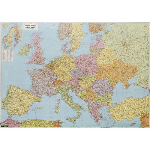 Europa mapa ścienna administracyjno-drogowa 1:2 600 000, F&B