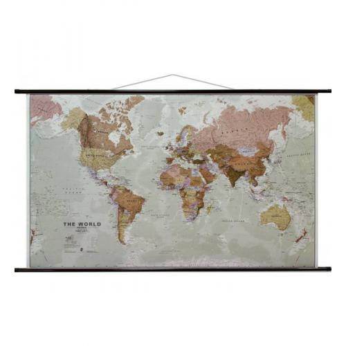 Świat mapa ścienna polityczna executive 1:30 000 000, 136x84 cm