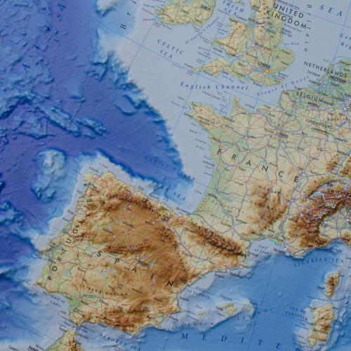 Europa mapa ścienna plastyczna / wypukła / 3D