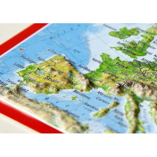 Europa mapa plastyczna 3D - pocztówka, 14,8x10,5 cm, GeoRelief