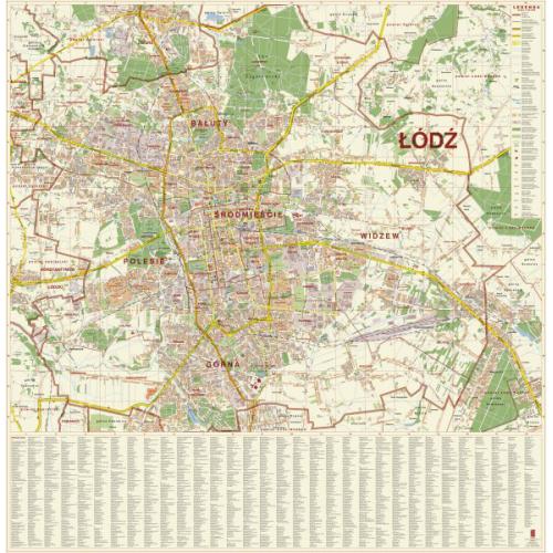Łódź. Mapa 1:20 000, 120x120 cm