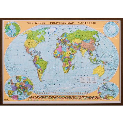 Świat mapa ścienna polityczna 1:35 000 000, 97x67 cm, EkoGraf