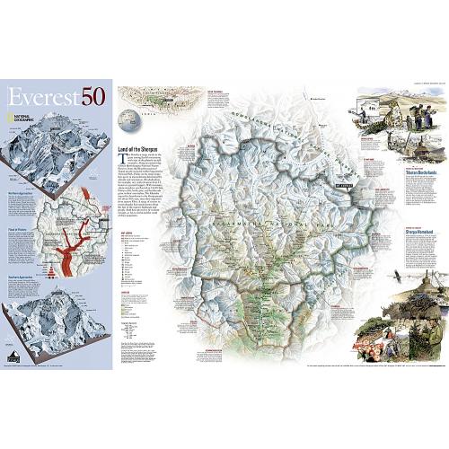 Mount Everest. Mapa ścienna 1:90 000, 119x97 cm, National Geographic