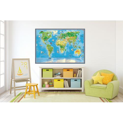 Aranż - Świat Młodego Odkrywcy. Mapa ścienna dla dzieci, 140x100 cm, ArtGlob