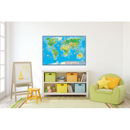 Aranż - Świat Młodego Odkrywcy. Mapa ścienna dla dzieci, 58x38 cm, ArtGlob