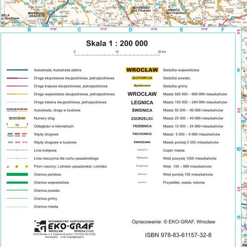 Województwo dolnośląskie, mapa ścienna 1:200 000, 137x109 cm, EkoGraf