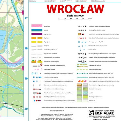 Wrocław mapa ścienna 1:15 000, 206x143 cm - EkoGraf