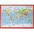 Świat mapa plastyczna 3D - pocztówka, 14,8x10,5 cm, GeoRelief