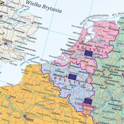 Unia Europejska mapa ścienna polityczna, 1:3 000 000, 180x143 cm, ArtGlob