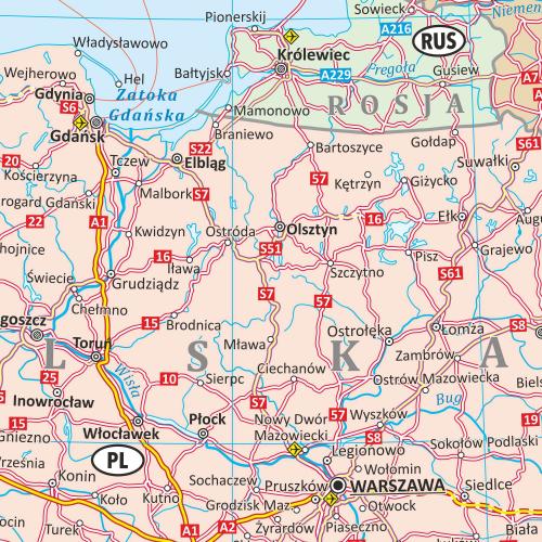 Europa. Mapa ścienna drogowa, 1:3 600 000, 120x100 cm, ArtGlob