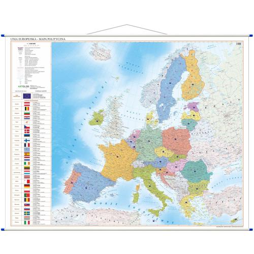 Unia Europejska mapa ścienna polityczna, 1:3 000 000, 180x143 cm, ArtGlob