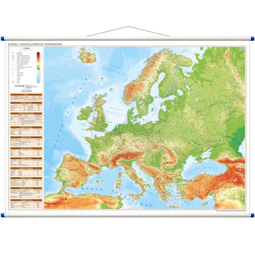 Europa. Mapa ścienna polityczno - fizyczna dwustronna, 1:6 500 000, 100x70 cm, ArtGlob