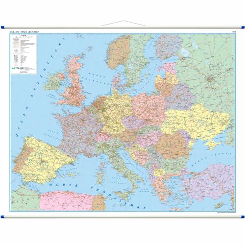 Europa. Mapa ścienna drogowa, 1:2 400 000, 180x143 cm, ArtGlob