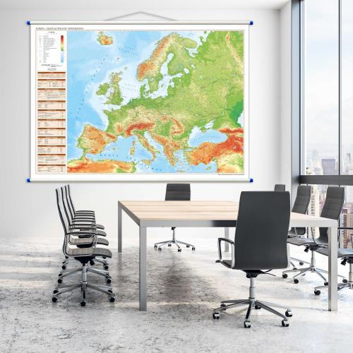 Aranż - Europa. Mapa ścienna fizyczna, 1: 3 250 000, 194x143 cm, ArtGlob