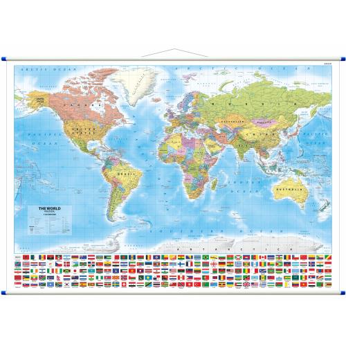 Świat. Mapa ścienna polityczna wersja angielska, 1:42 000 000, 100x70 cm, ArtGlob