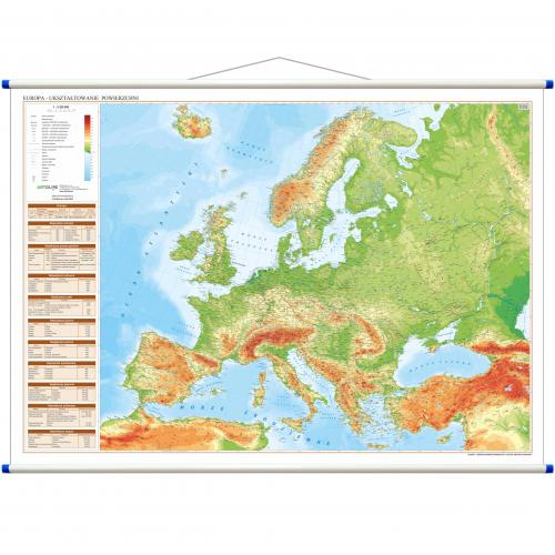 Europa. Mapa ścienna fizyczna, 1: 3 250 000, 194x143 cm, ArtGlob