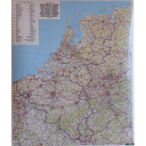 Benelux Belgia Holandia Luksemburg. Mapa drogowa 1:500 000, 87x105 cm